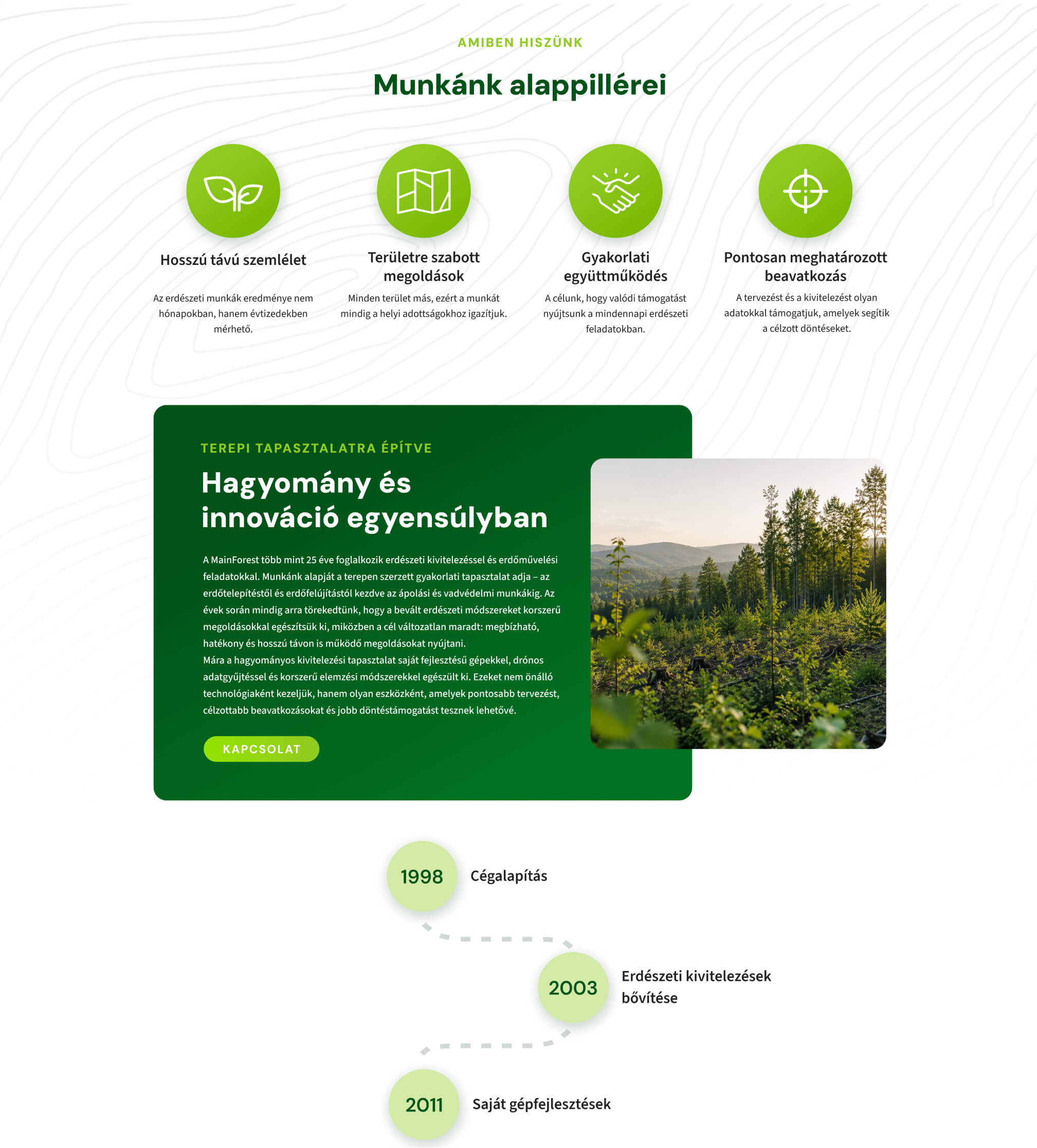Egyedi weboldal készítés - Mainforest reszponzív weboldal