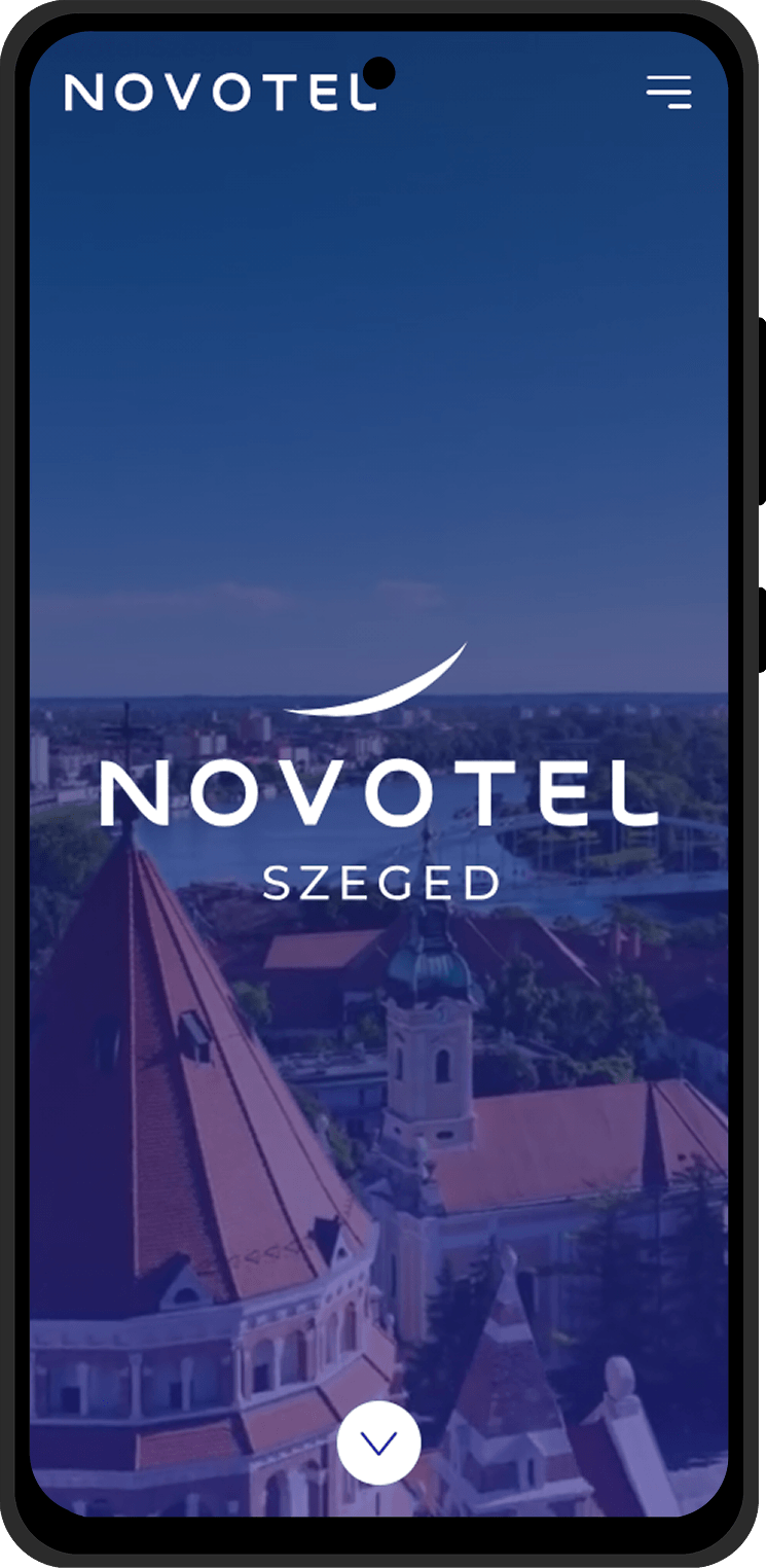 Novotel Szeged weboldal mobil nézet